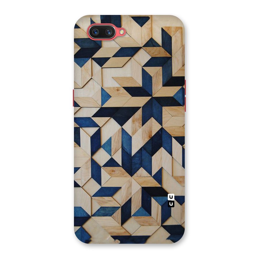 Disorted Wood Blue Back Case for Oppo A3s
