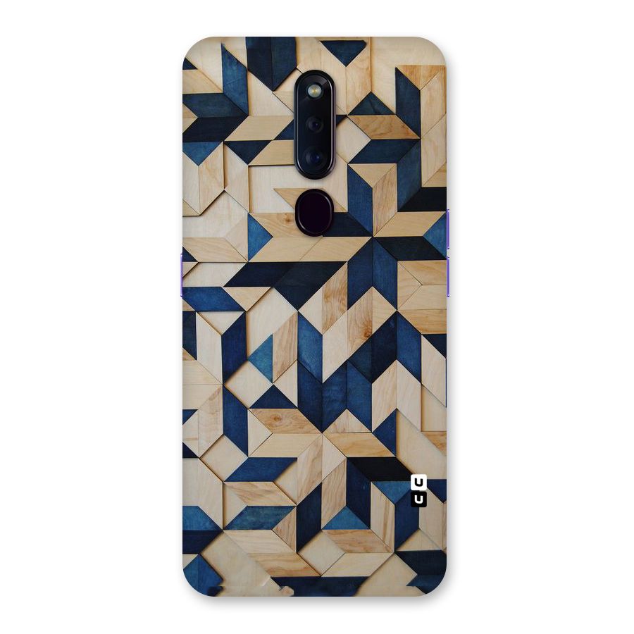 Disorted Wood Blue Back Case for Oppo F11 Pro