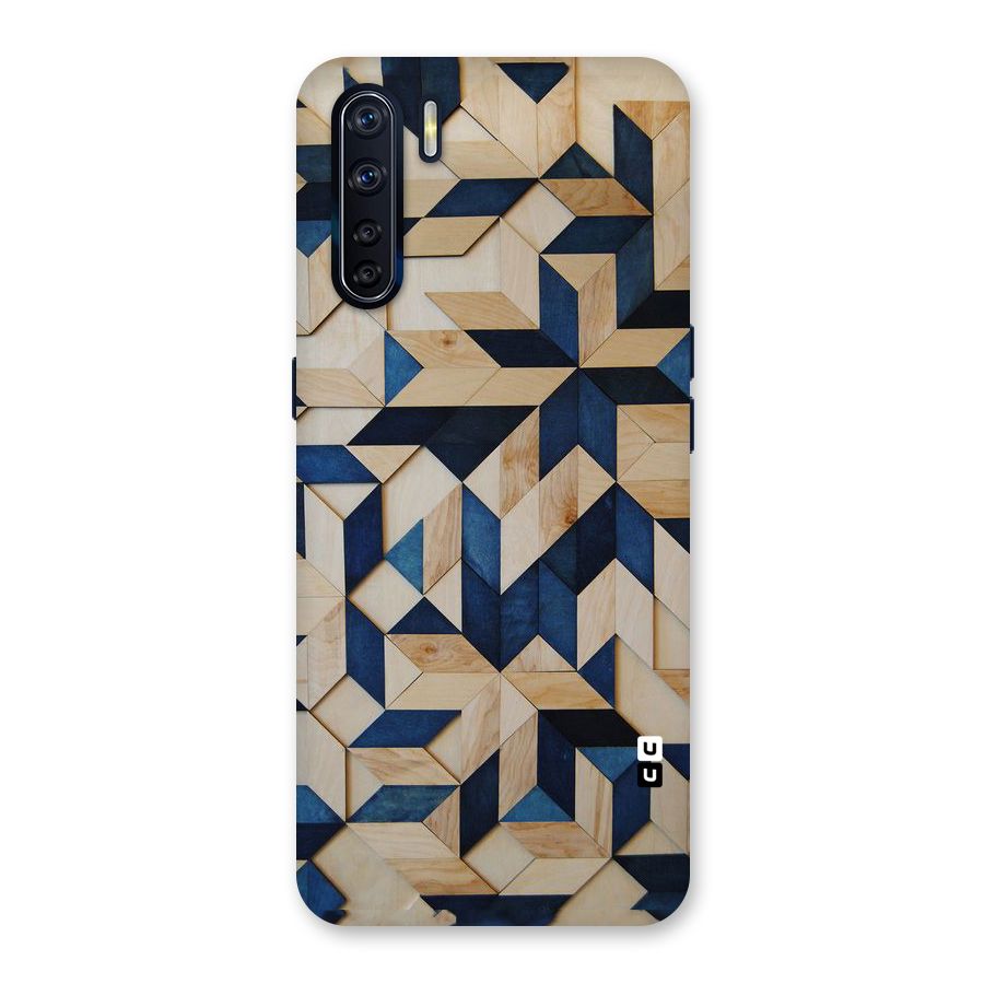 Disorted Wood Blue Back Case for Oppo F15