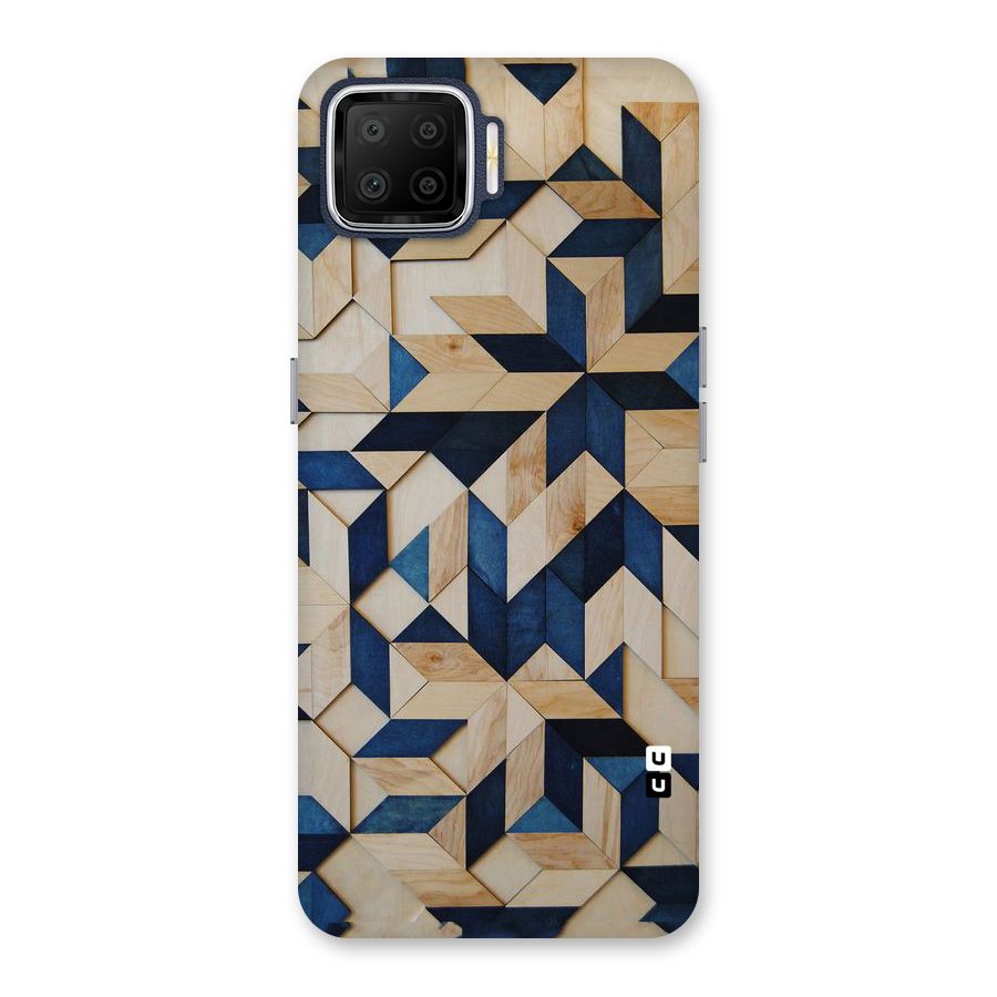 Disorted Wood Blue Back Case for Oppo F17
