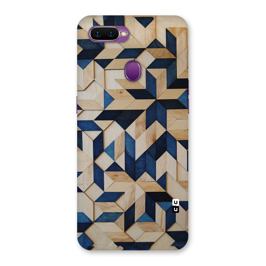 Disorted Wood Blue Back Case for Oppo F9