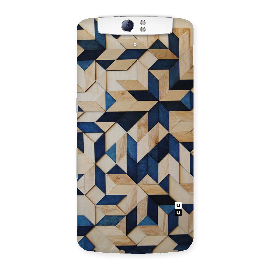 Disorted Wood Blue Back Case for Oppo N1
