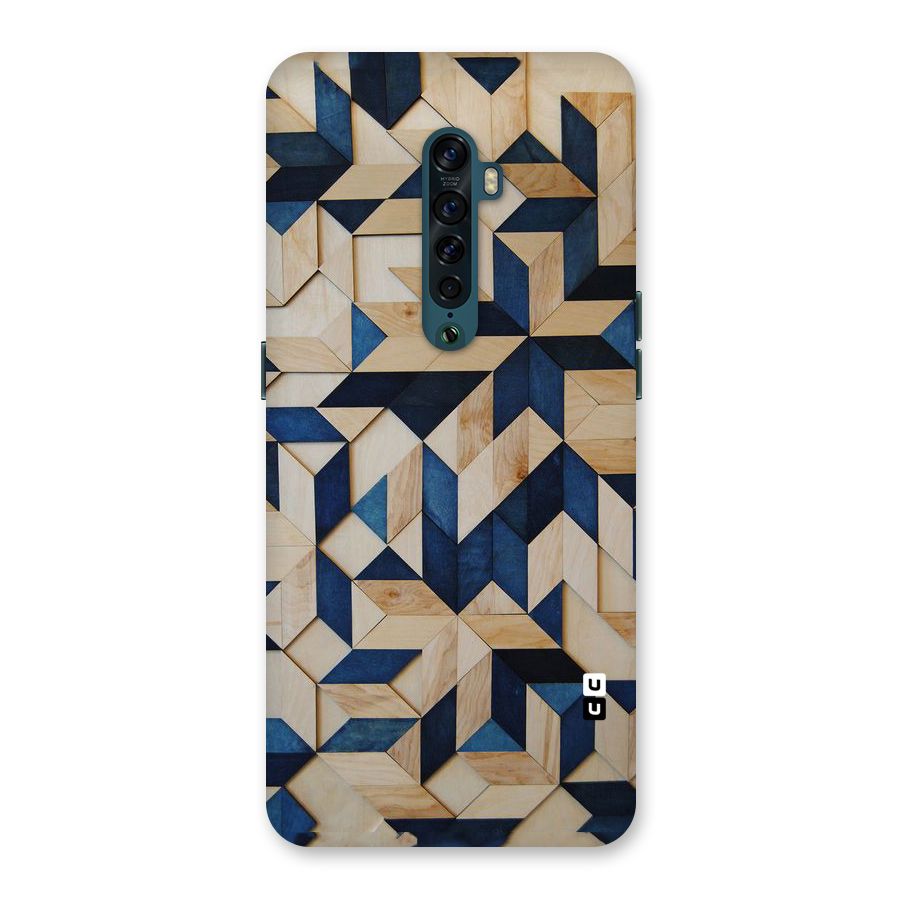 Disorted Wood Blue Back Case for Oppo Reno2