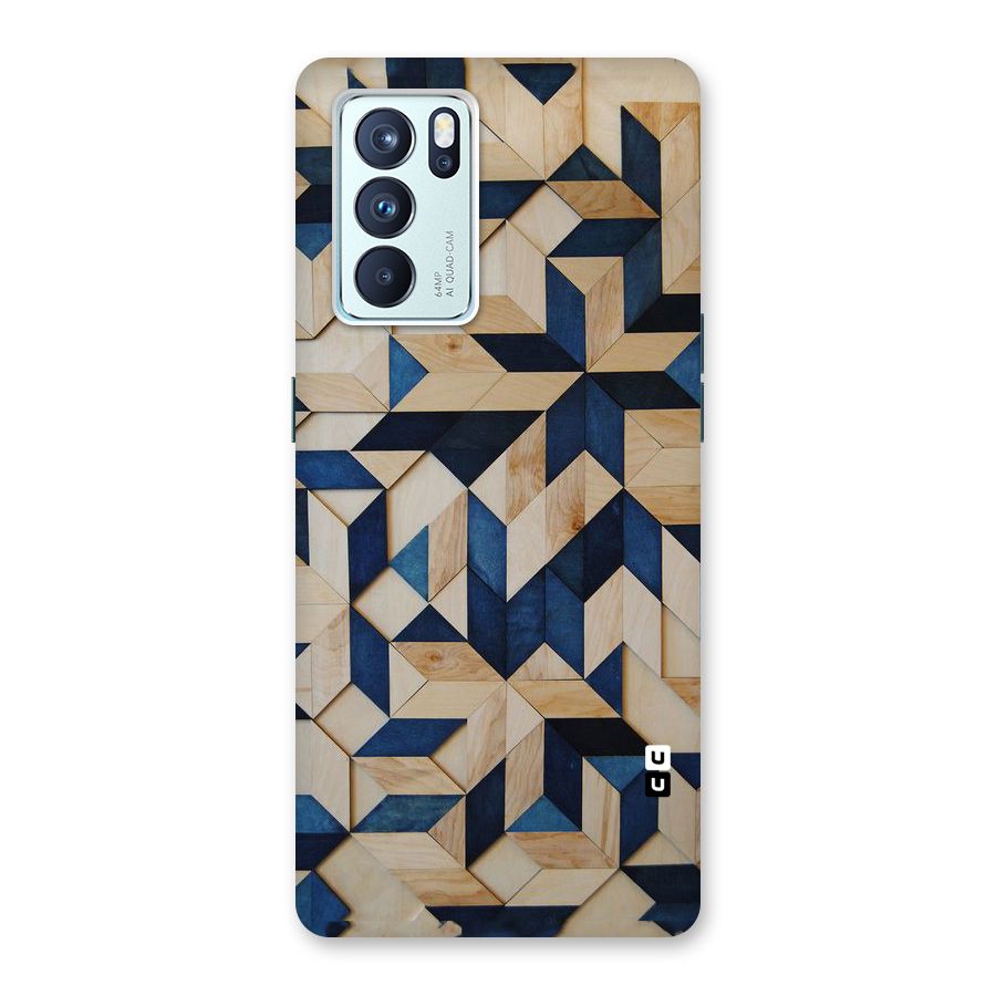 Disorted Wood Blue Back Case for Oppo Reno6 Pro 5G