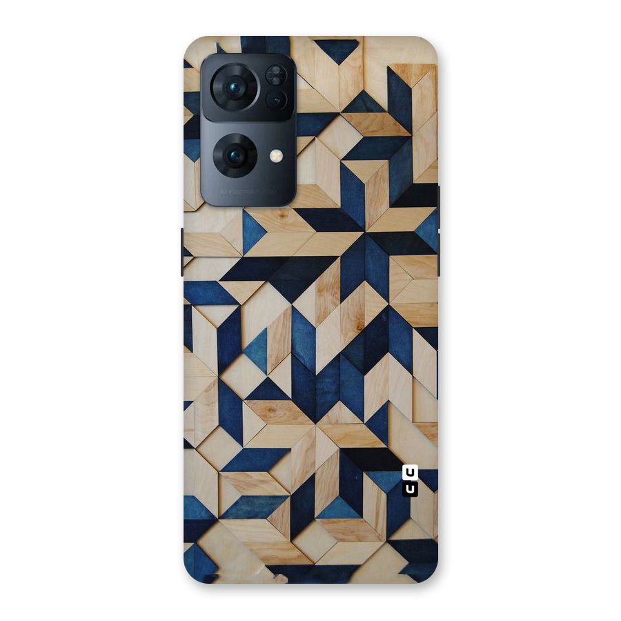 Disorted Wood Blue Back Case for Oppo Reno7 Pro 5G