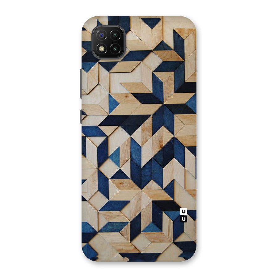 Disorted Wood Blue Back Case for Poco C3