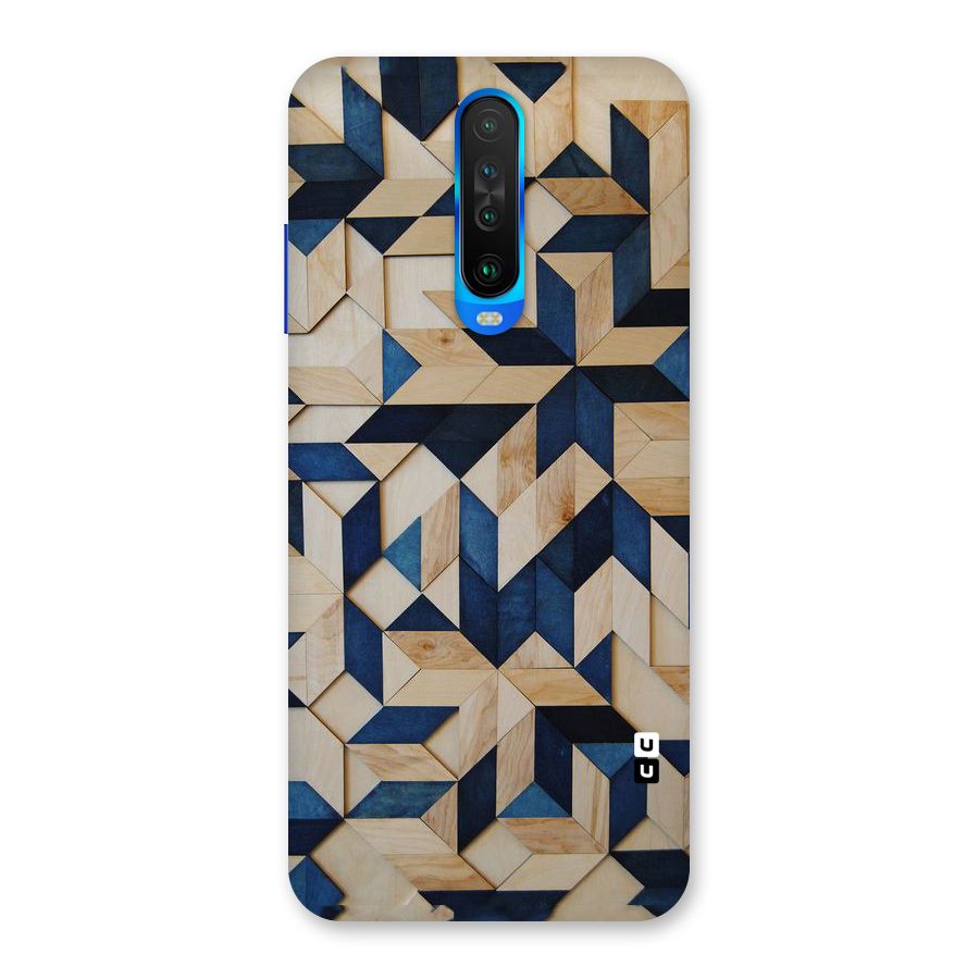 Disorted Wood Blue Back Case for Poco X2