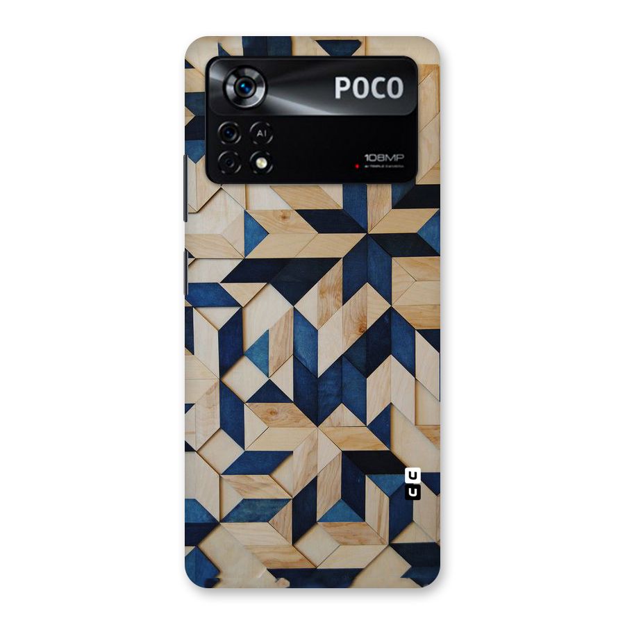 Disorted Wood Blue Back Case for Poco X4 Pro 5G