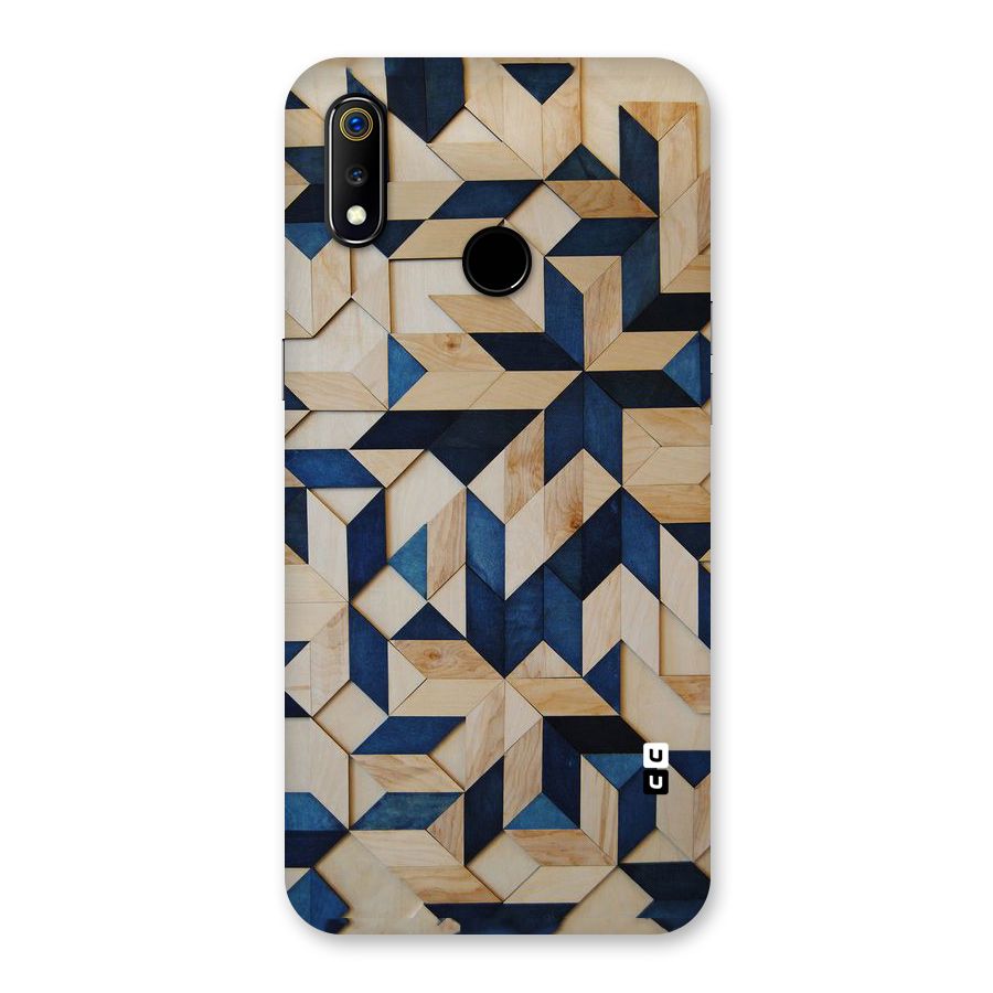 Disorted Wood Blue Back Case for Realme 3