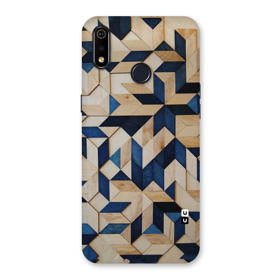 Disorted Wood Blue Back Case for Realme 3i