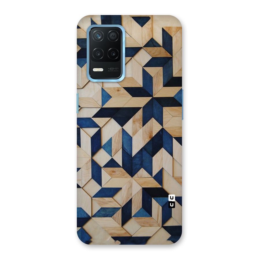 Disorted Wood Blue Back Case for Realme 8 5G