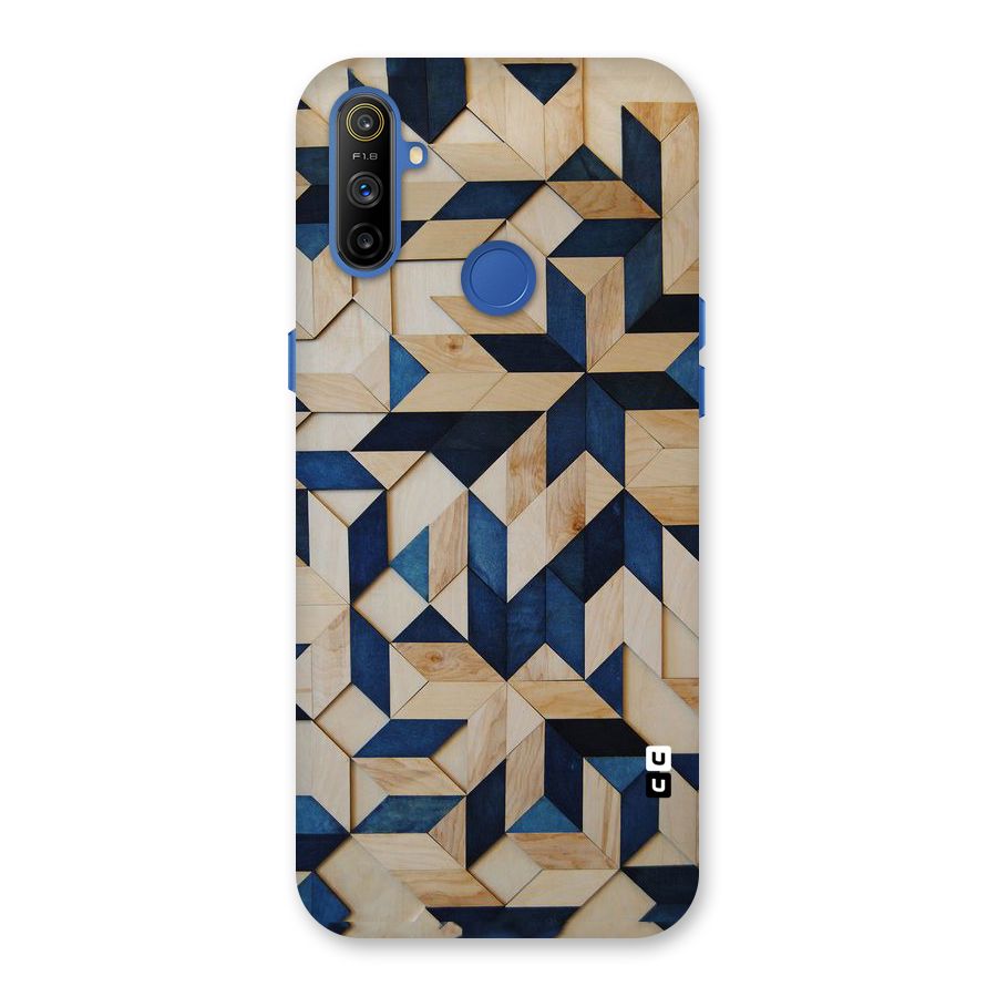Disorted Wood Blue Back Case for Realme Narzo 10A