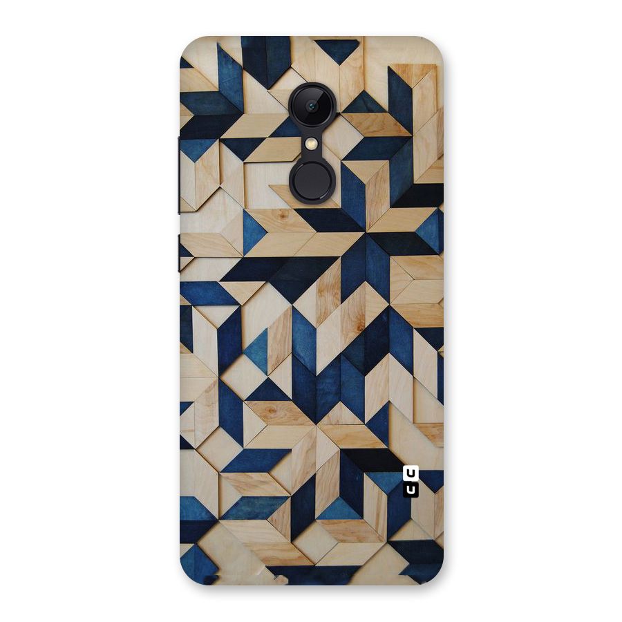 Disorted Wood Blue Back Case for Redmi 5