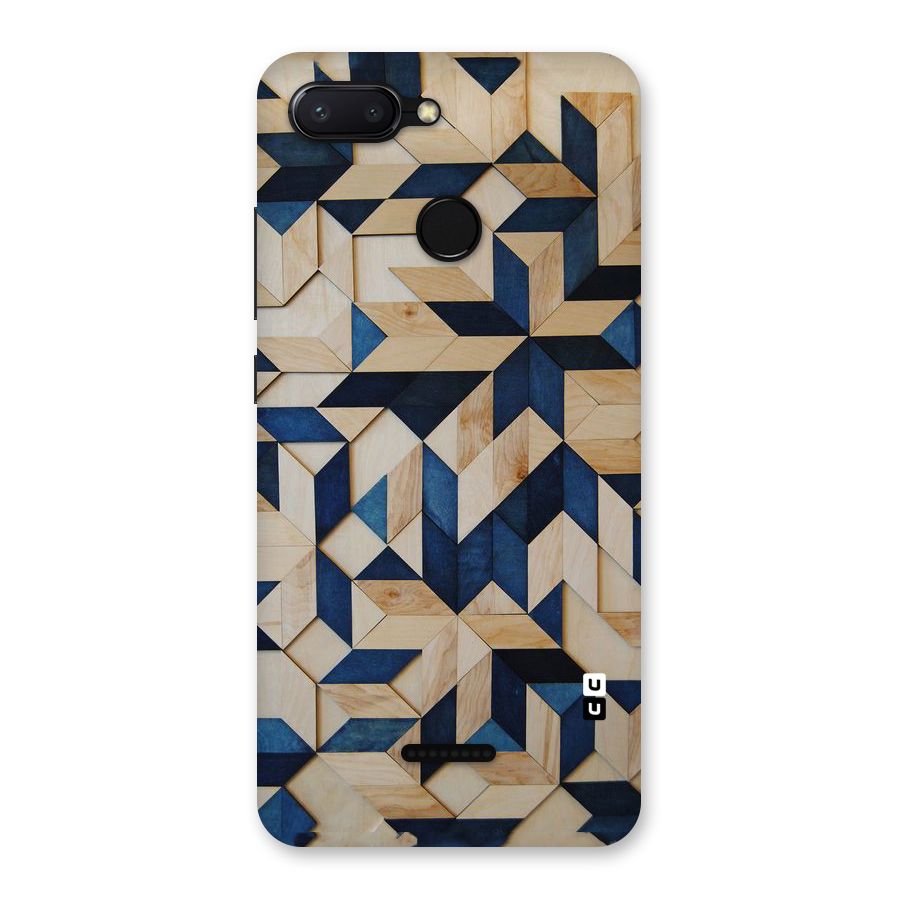 Disorted Wood Blue Back Case for Redmi 6