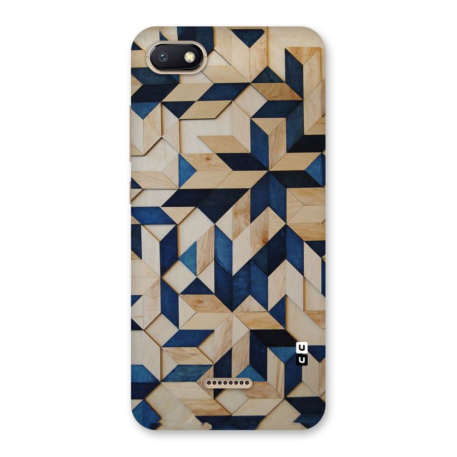 Disorted Wood Blue Back Case for Redmi 6A