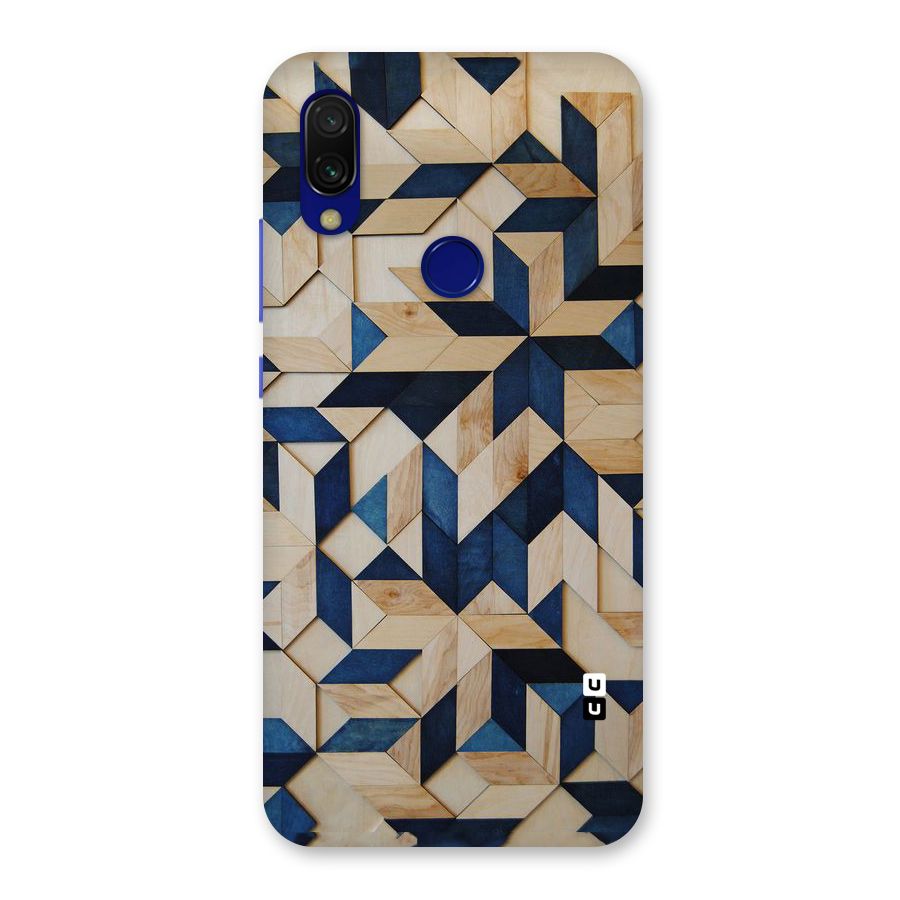 Disorted Wood Blue Back Case for Redmi 7