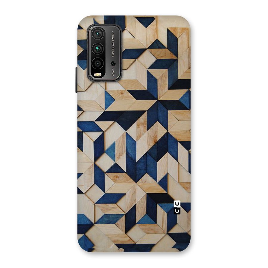 Disorted Wood Blue Back Case for Redmi 9 Power