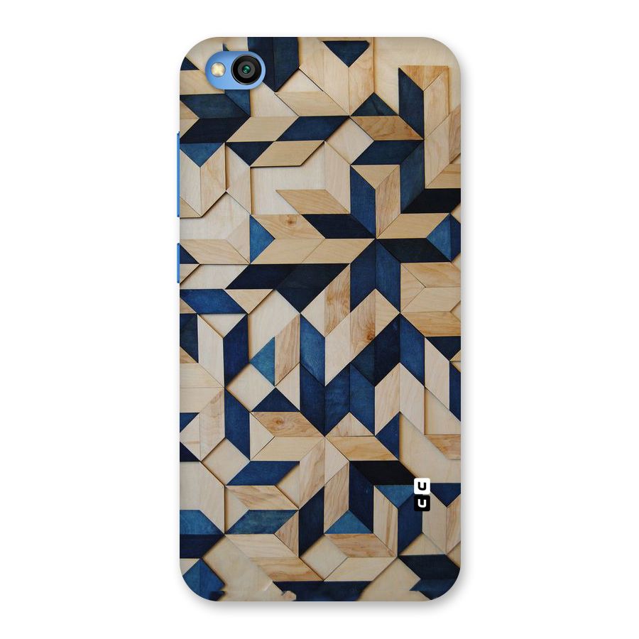 Disorted Wood Blue Back Case for Redmi Go