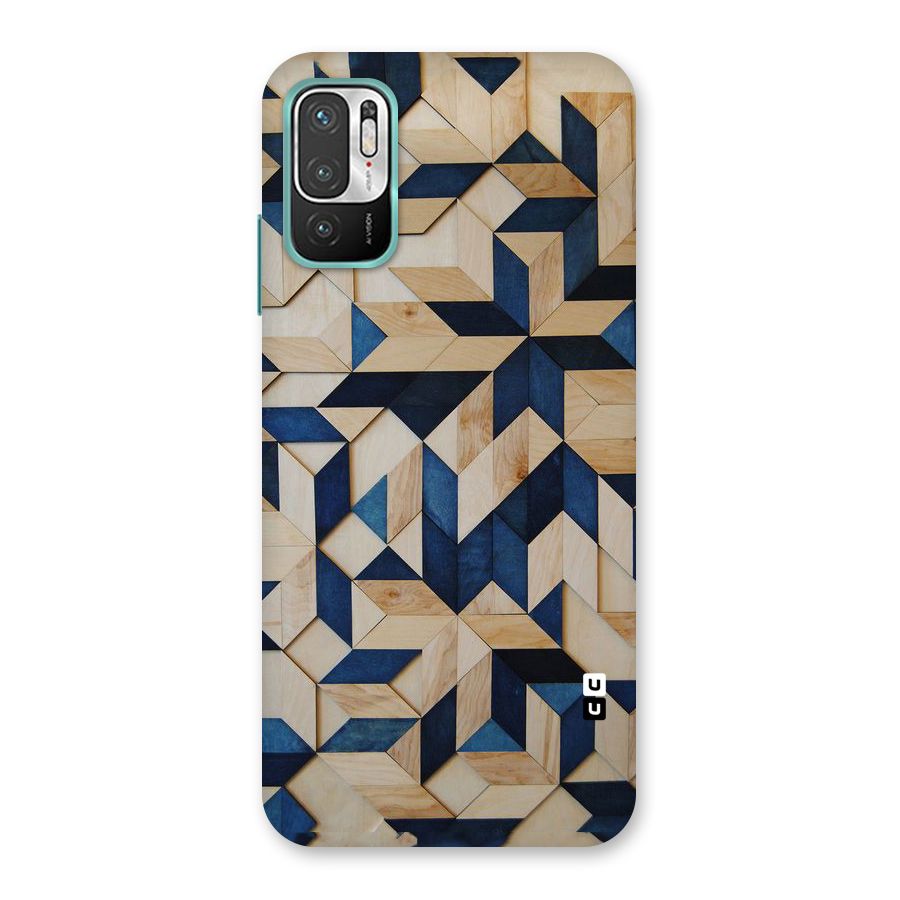Disorted Wood Blue Back Case for Redmi Note 10T 5G