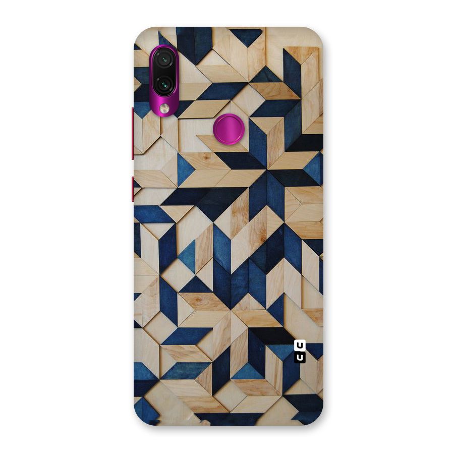 Disorted Wood Blue Back Case for Redmi Note 7 Pro