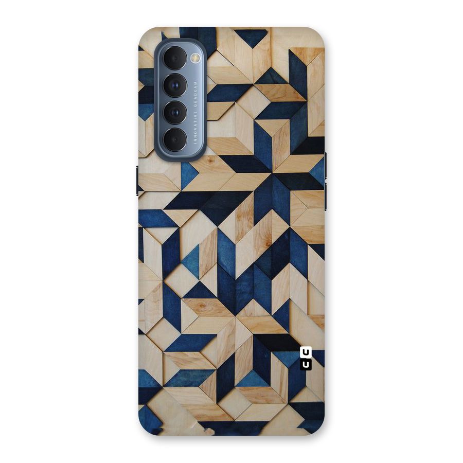 Disorted Wood Blue Back Case for Reno4 Pro