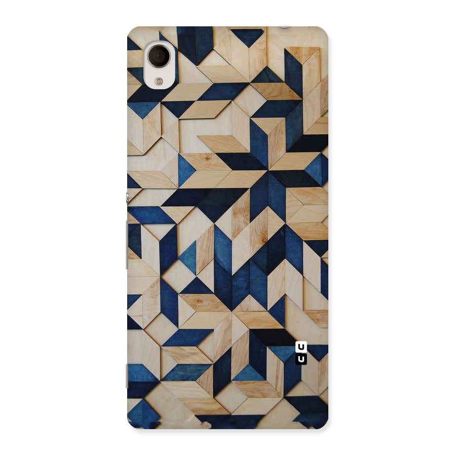 Disorted Wood Blue Back Case for Sony Xperia M4