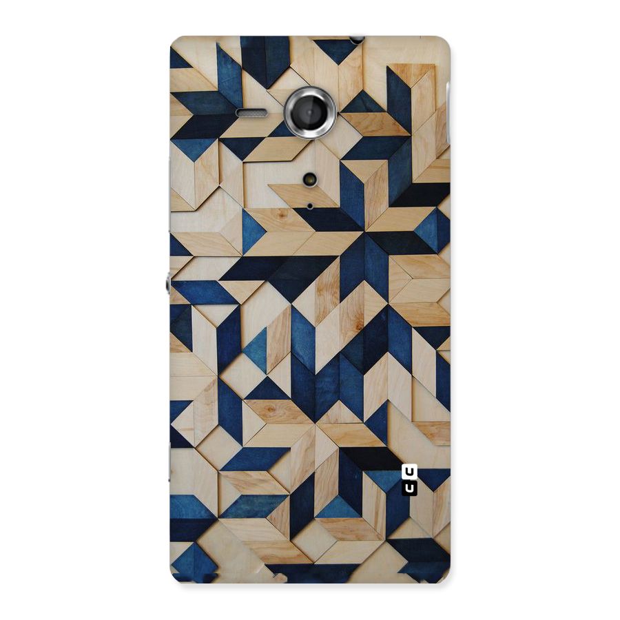 Disorted Wood Blue Back Case for Sony Xperia SP