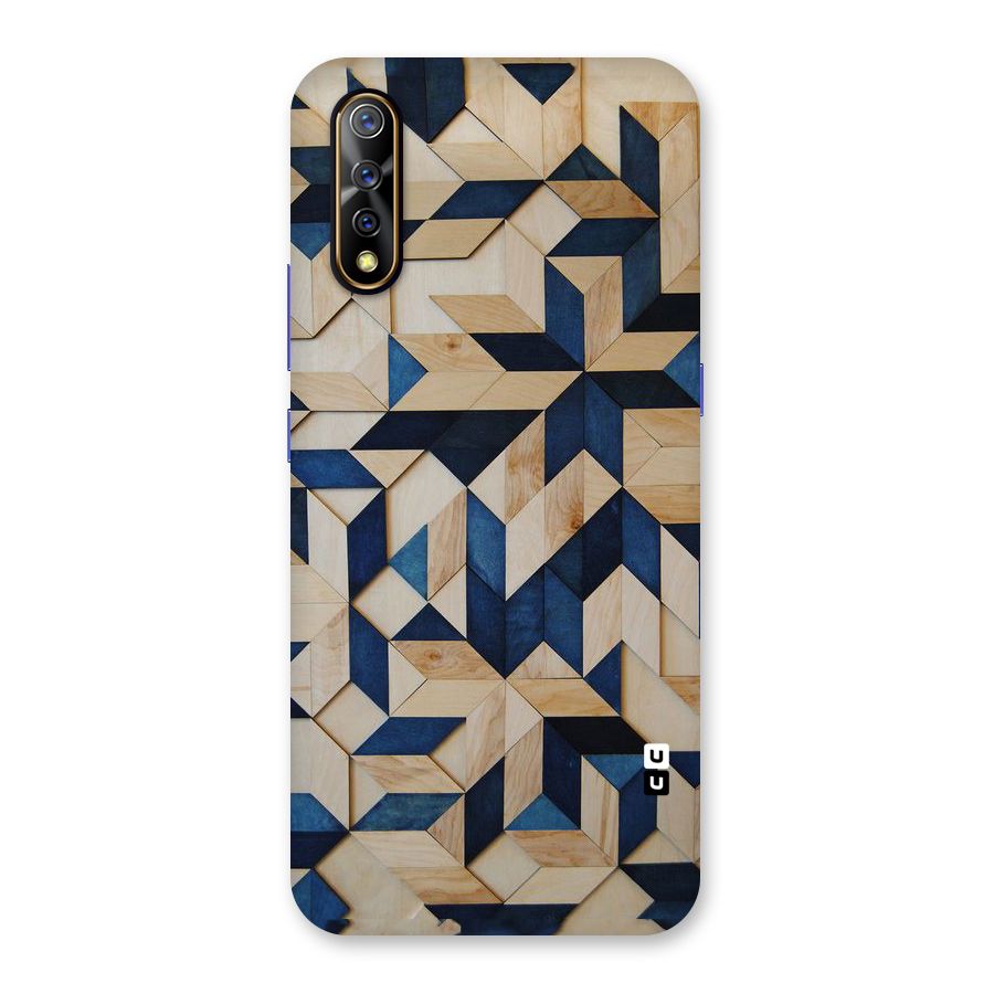 Disorted Wood Blue Back Case for Vivo S1