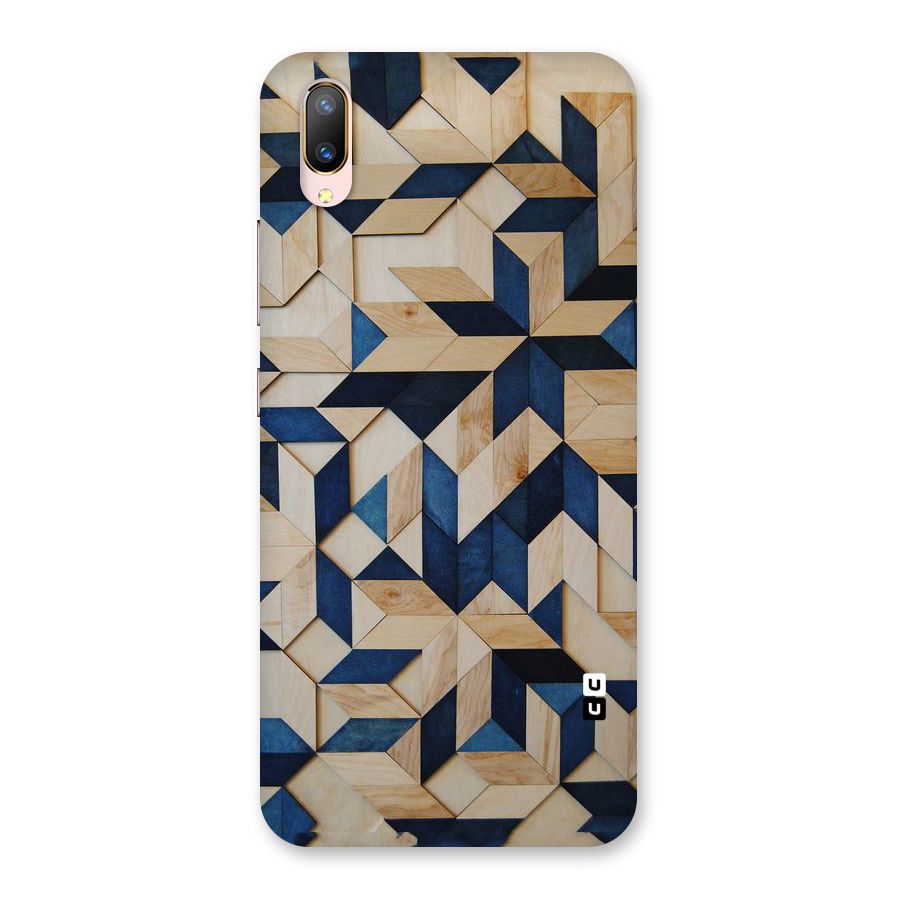 Disorted Wood Blue Back Case for Vivo V11 Pro