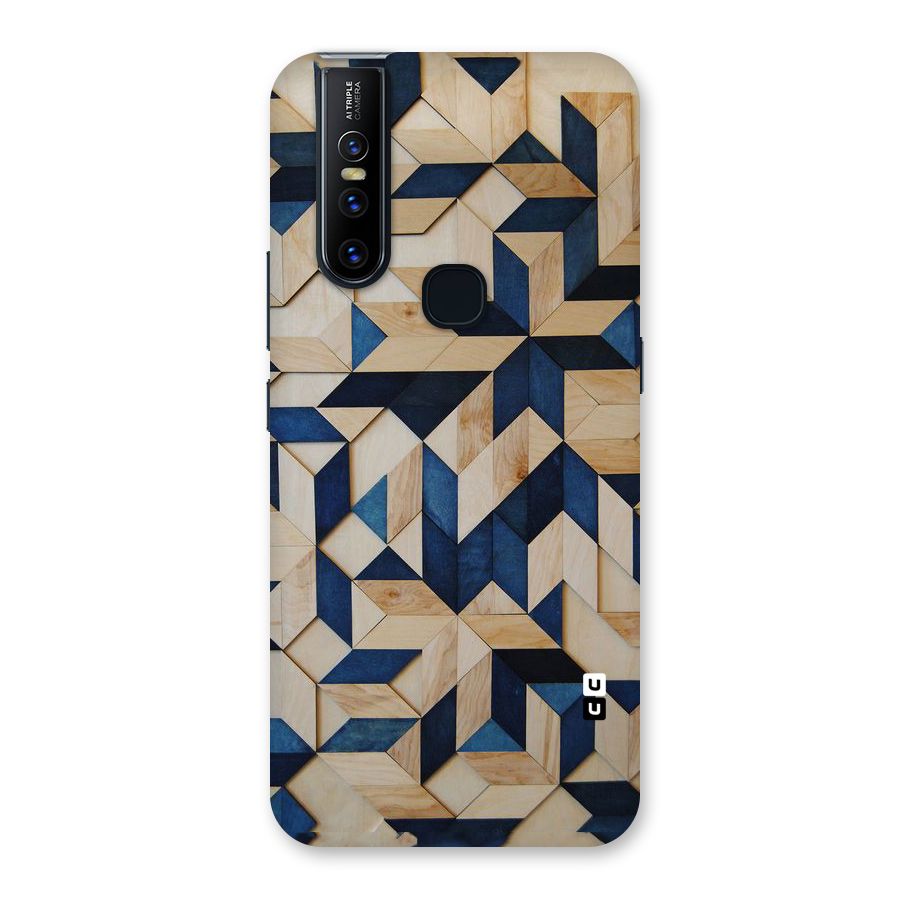 Disorted Wood Blue Back Case for Vivo V15