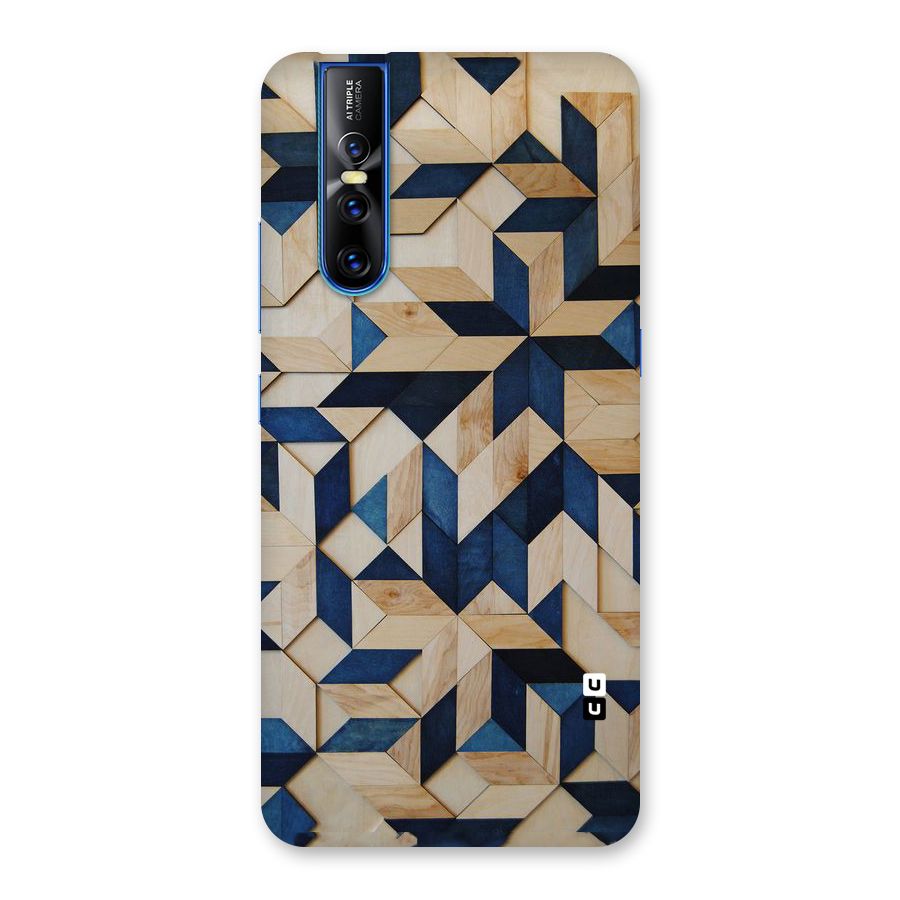 Disorted Wood Blue Back Case for Vivo V15 Pro