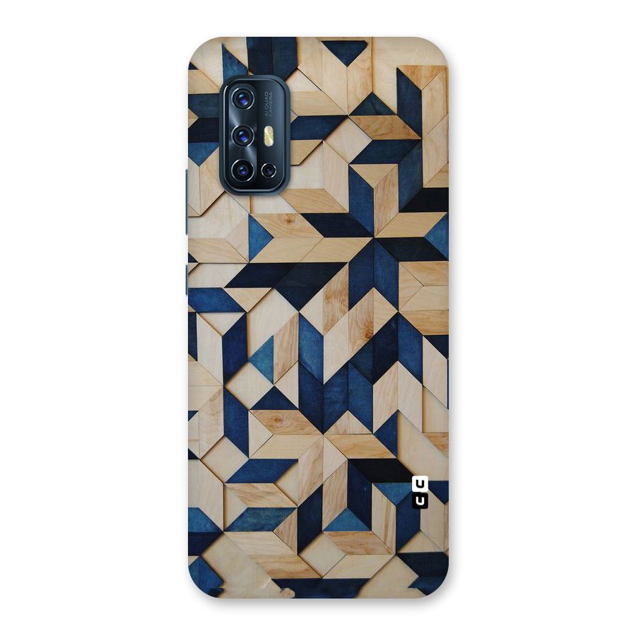 Disorted Wood Blue Back Case for Vivo V17