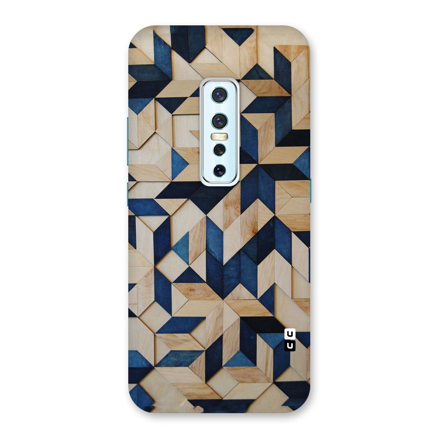 Disorted Wood Blue Back Case for Vivo V17 Pro