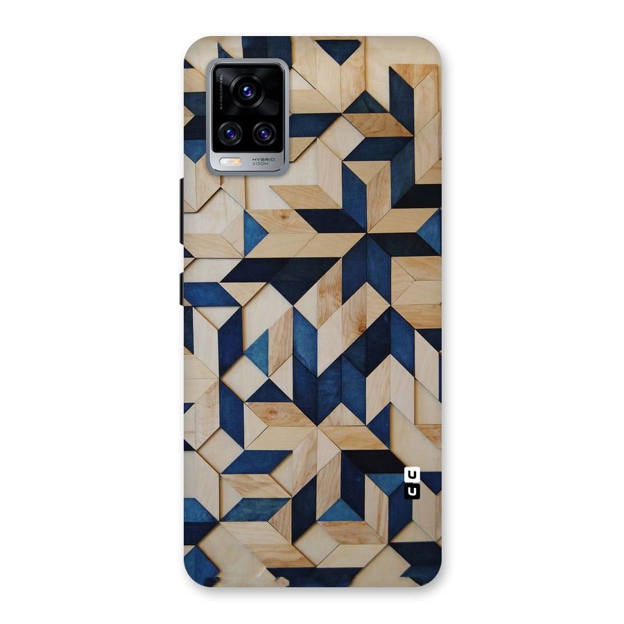 Disorted Wood Blue Back Case for Vivo V20 Pro