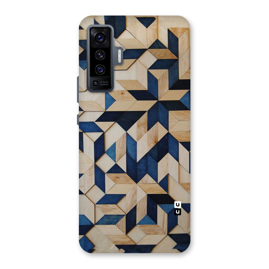 Disorted Wood Blue Back Case for Vivo X50