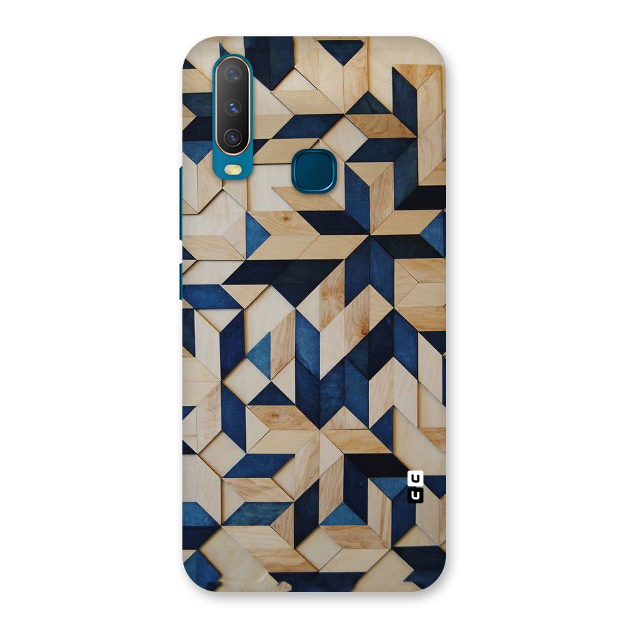 Disorted Wood Blue Back Case for Vivo Y17
