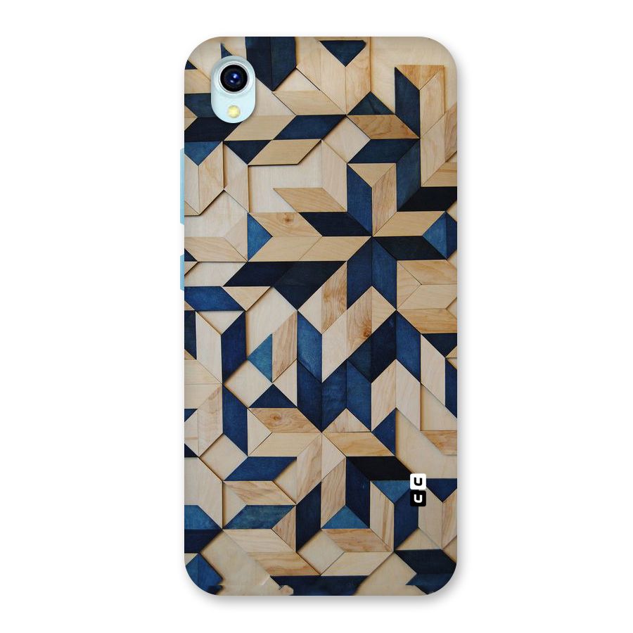 Disorted Wood Blue Back Case for Vivo Y1s