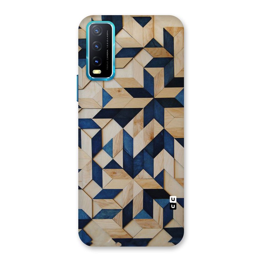 Disorted Wood Blue Back Case for Vivo Y20A