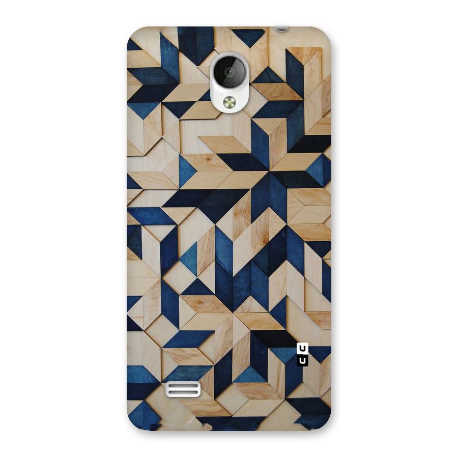Disorted Wood Blue Back Case for Vivo Y21