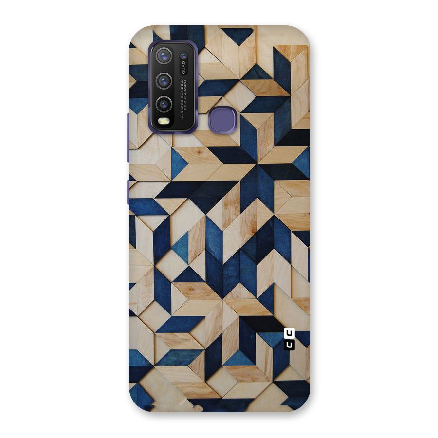 Disorted Wood Blue Back Case for Vivo Y50
