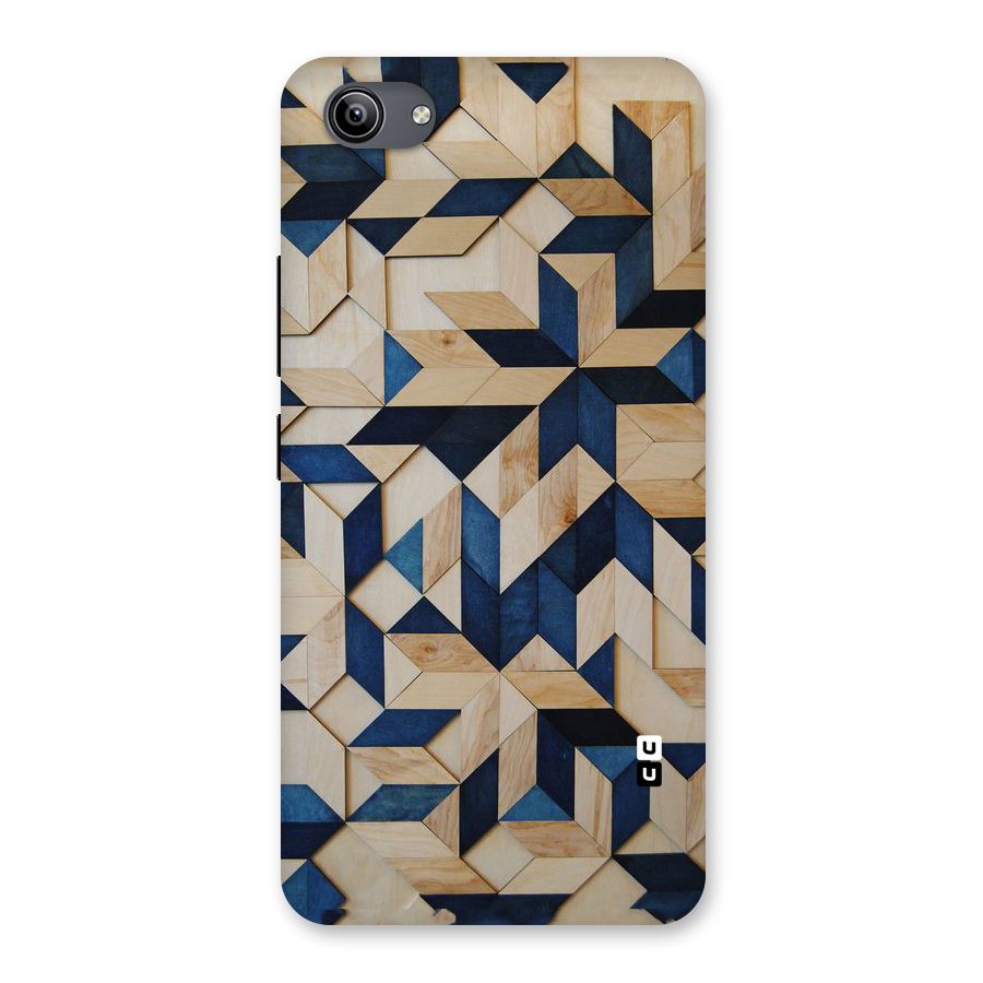 Disorted Wood Blue Back Case for Vivo Y81i