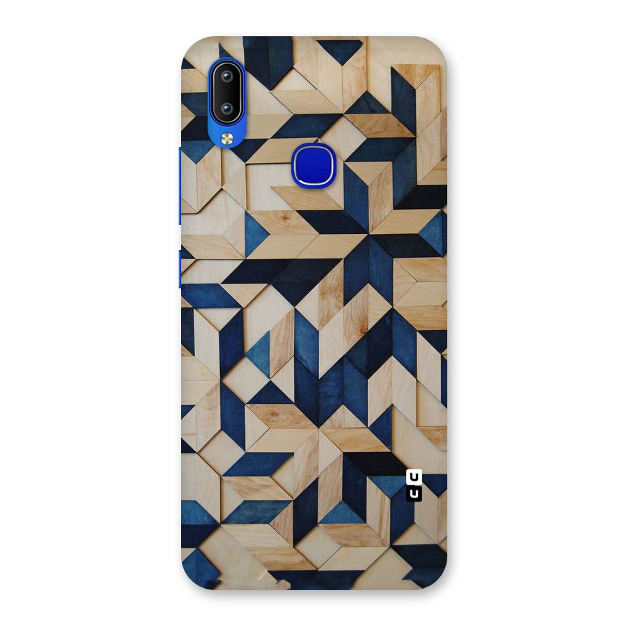 Disorted Wood Blue Back Case for Vivo Y91