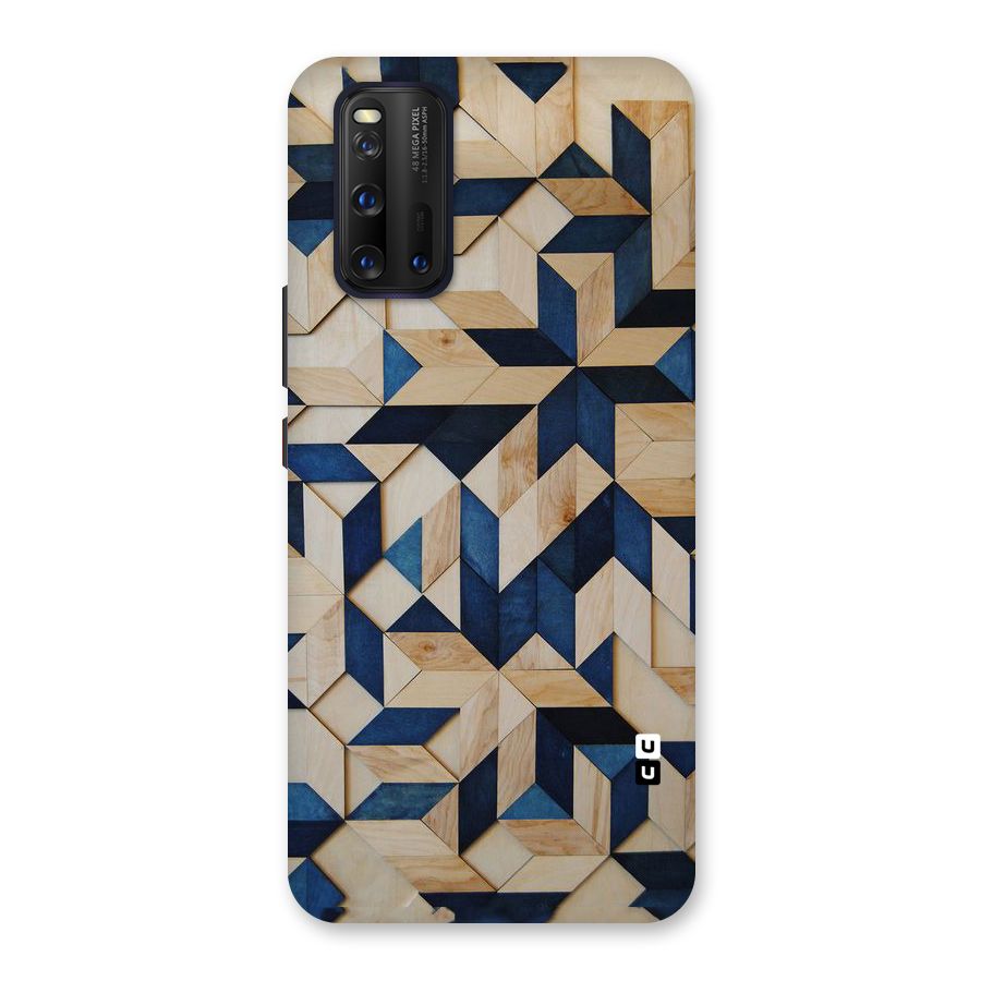 Disorted Wood Blue Back Case for Vivo iQOO 3