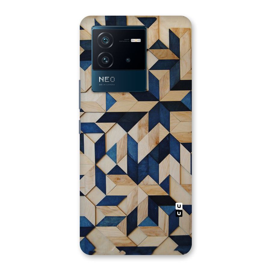 Disorted Wood Blue Back Case for Vivo iQOO Neo 6 5G