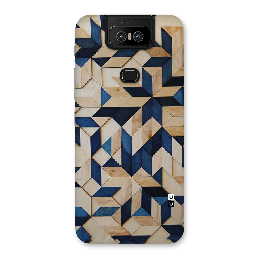 Disorted Wood Blue Back Case for Zenfone 6z
