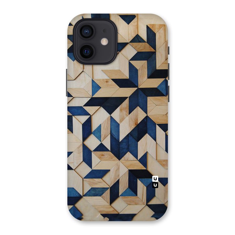 Disorted Wood Blue Back Case for iPhone 12