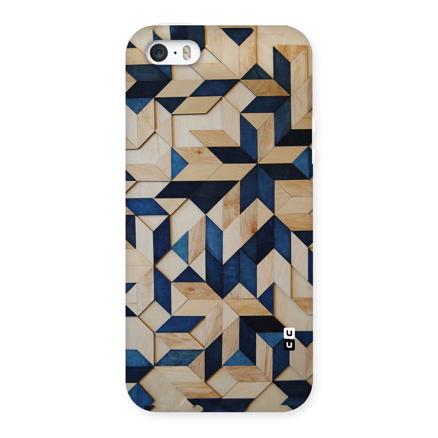 Disorted Wood Blue Back Case for iPhone SE