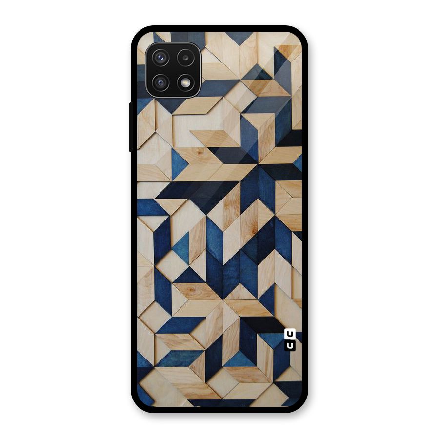 Disorted Wood Blue Glass Back Case for Galaxy A22 5G