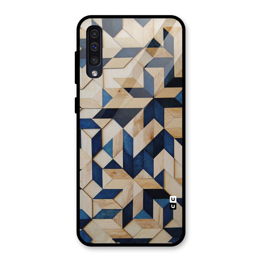 Disorted Wood Blue Glass Back Case for Galaxy A50