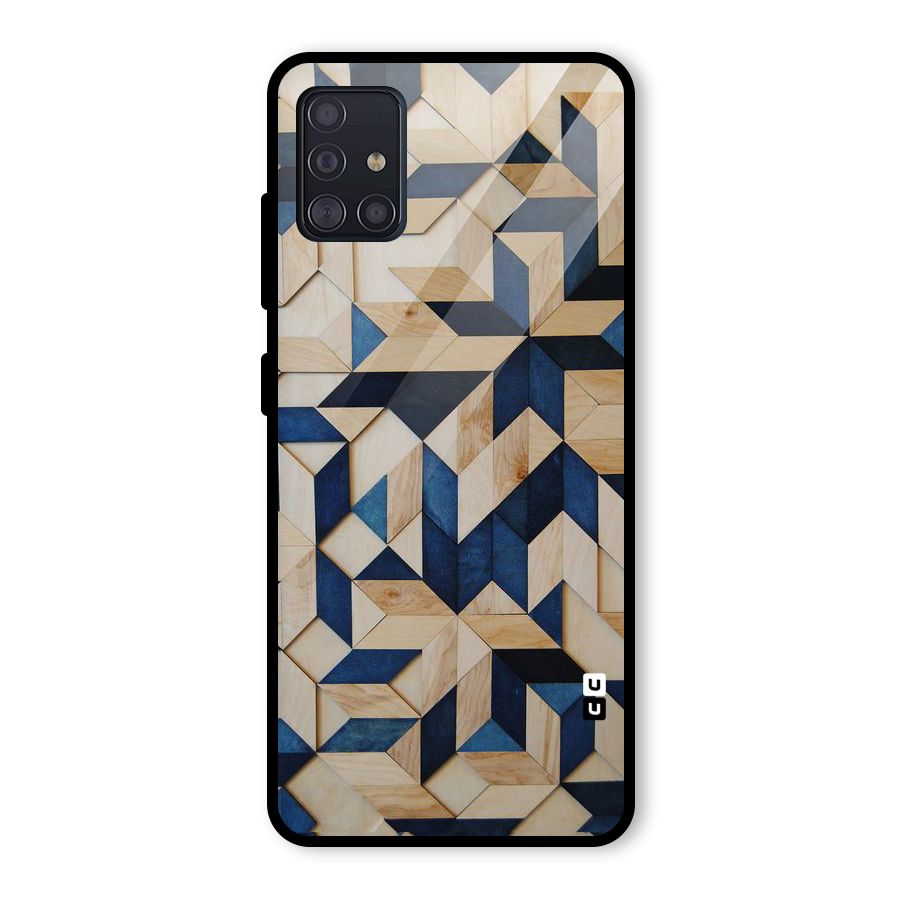 Disorted Wood Blue Glass Back Case for Galaxy A51